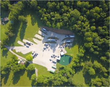 a straight down view of our campground from very high in the air