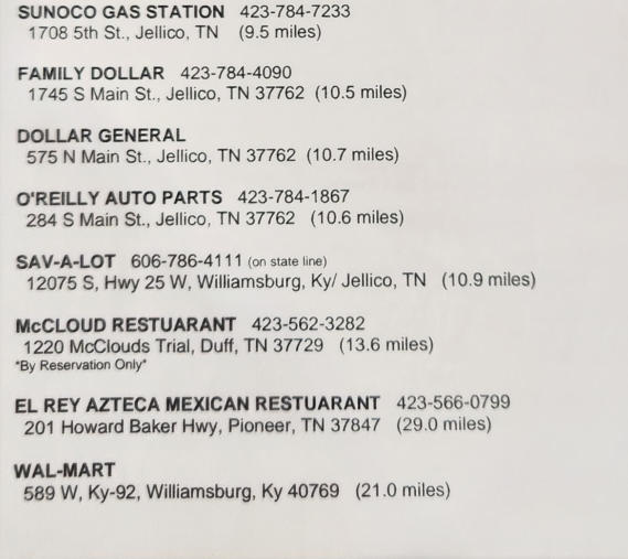 a continuation of the first pic showing all of the stores and restaurants available.